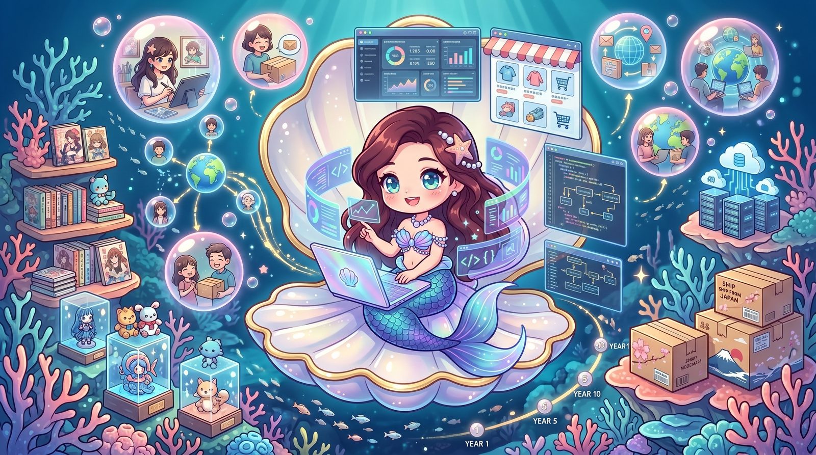L4cirya — data analyst, automation developer and digital merchant in a Japanese ocean world